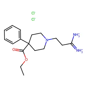 [1-azaniumyl-3-(4-ethoxycarbonyl-4-phenylpiperidin-1-yl)propylidene]azanium dichloride structure