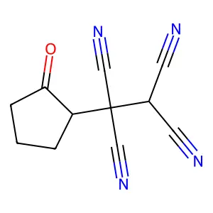 1-(2-oxocyclopentyl)ethane-1,1,2,2-tetracarbonitrile structure