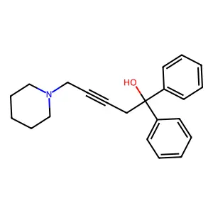 1,1-diphenyl-5-piperidin-1-ylpent-3-yn-1-ol structure