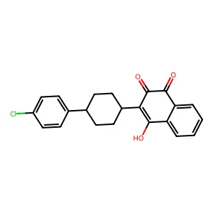3-[4-(4-chlorophenyl)cyclohexyl]-4-hydroxynaphthalene-1,2-dione structure