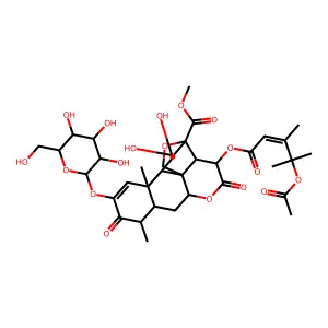methyl (1R,2S,3R,6R,8S,9S,13S,14R,15R,16S)-3-(4-acetyloxy-3,4-dimethylpent-2-enoyl)oxy-15,16-dihydroxy-9,13-dimethyl-4,10-dioxo-11-[(2S,3R,4S,5S,6R)-3,4,5-trihydroxy-6-(hydroxymethyl)oxan-2-yl]oxy-5,1 structure