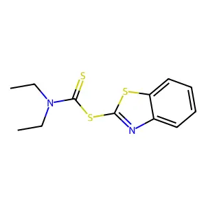 1,3-benzothiazol-2-yl N,N-diethylcarbamodithioate structure