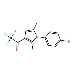 1-[1-(4-bromophenyl)-2,5-dimethylpyrrol-3-yl]-2,2,2-trifluoroethanone structure
