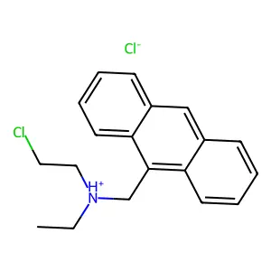 anthracen-9-ylmethyl-(2-chloroethyl)-ethylazanium chloride structure