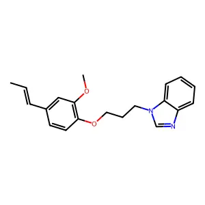 1-[3-[2-methoxy-4-[(E)-prop-1-enyl]phenoxy]propyl]benzimidazole structure