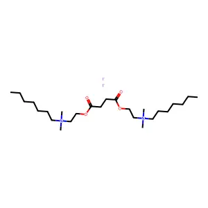 heptyl-[2-[4-[2-[heptyl(dimethyl)azaniumyl]ethoxy]-4-oxobutanoyl]oxyethyl]-dimethylazanium diiodide structure