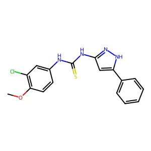 1-(3-chloro-4-methoxyphenyl)-3-(5-phenyl-1H-pyrazol-3-yl)thiourea structure