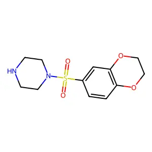 1-(2,3-dihydro-1,4-benzodioxin-6-ylsulfonyl)piperazine structure