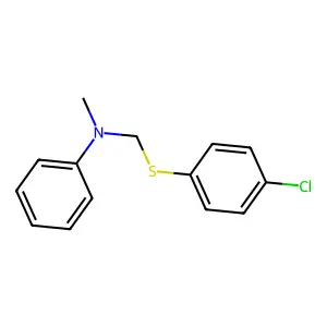 N-[(4-chlorophenyl)sulfanylmethyl]-N-methylaniline structure