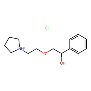 alpha-((2-(1-Pyrrolidinyl)ethoxy)methyl)benzyl alcohol hydrochloride structure
