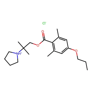 (2-methyl-2-pyrrolidin-1-ium-1-ylpropyl) 2,6-dimethyl-4-propoxybenzoate chloride structure