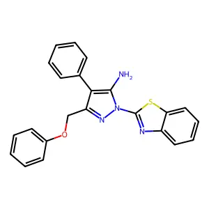1-(1,3-benzothiazol-2-yl)-3-(phenoxymethyl)-4-phenyl-1H-pyrazol-5-amine structure