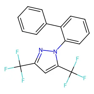 1-(2-phenylphenyl)-3,5-bis(trifluoromethyl)pyrazole structure