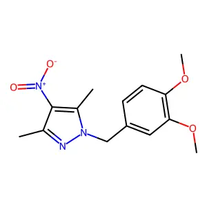 1-[(3,4-dimethoxyphenyl)methyl]-3,5-dimethyl-4-nitropyrazole structure