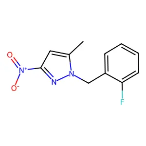 1-[(2-fluorophenyl)methyl]-5-methyl-3-nitropyrazole structure