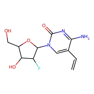 1-(2-Deoxy-2-fluoro-beta-D-arabinofuranosyl)-5-vinylcytosine structure