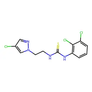 1-[2-(4-chloropyrazol-1-yl)ethyl]-3-(2,3-dichlorophenyl)thiourea structure