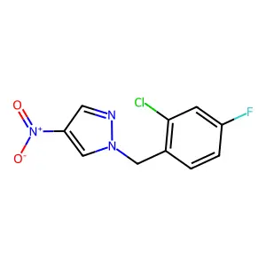 1-[(2-chloro-4-fluorophenyl)methyl]-4-nitropyrazole structure