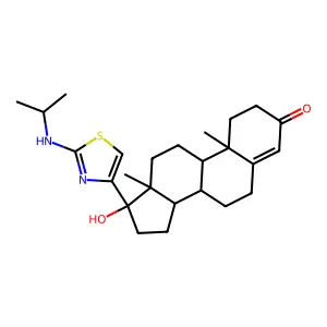 Androst-4-en-3-one, 17alpha-hydroxy-17-(2-(isopropylamino)-4-thiazolyl)- structure