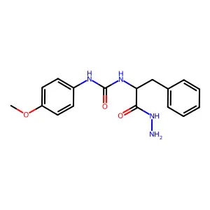 1-[(2S)-1-hydrazinyl-1-oxo-3-phenylpropan-2-yl]-3-(4-methoxyphenyl)urea structure