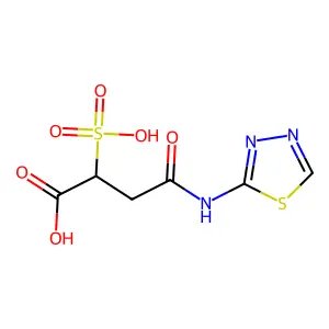 4-oxo-2-sulfo-4-(1,3,4-thiadiazol-2-ylamino)butanoic acid structure