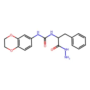 1-(2,3-dihydro-1,4-benzodioxin-6-yl)-3-[(2S)-1-hydrazinyl-1-oxo-3-phenylpropan-2-yl]urea structure