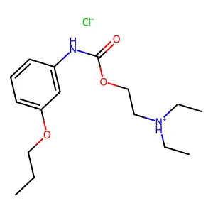 diethyl-[2-[(3-propoxyphenyl)carbamoyloxy]ethyl]azanium chloride structure