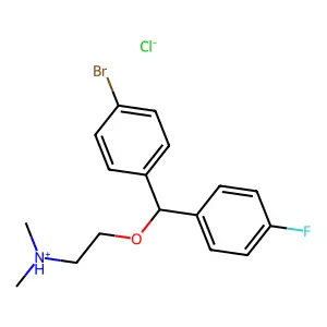 Ethanamine, 2-((4-bromophenyl)(4-fluorophenyl)methoxy)-N,N-dimethyl-, hydrochloride structure