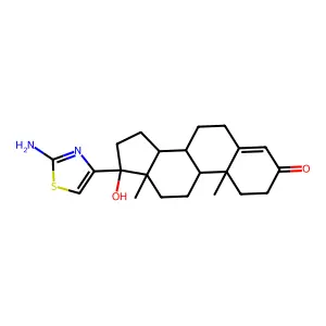 (8R,9S,10R,13S,14S,17R)-17-(2-amino-1,3-thiazol-4-yl)-17-hydroxy-10,13-dimethyl-2,6,7,8,9,11,12,14,15,16-decahydro-1H-cyclopenta[a]phenanthren-3-one structure