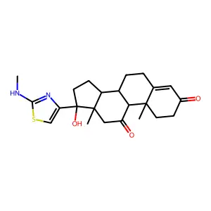 (8S,9S,10R,13S,14S,17R)-17-hydroxy-10,13-dimethyl-17-[2-(methylamino)-1,3-thiazol-4-yl]-1,2,6,7,8,9,12,14,15,16-decahydrocyclopenta[a]phenanthrene-3,11-dione structure
