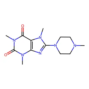 1,3,7-trimethyl-8-(4-methylpiperazin-1-yl)purine-2,6-dione structure