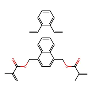 1,2-bis(ethenyl)benzene;[4-(2-methylprop-2-enoyloxymethyl)naphthalen-1-yl]methyl 2-methylprop-2-enoate structure