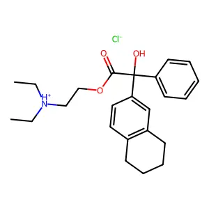 diethyl-[2-[2-hydroxy-2-phenyl-2-(5,6,7,8-tetrahydronaphthalen-2-yl)acetyl]oxyethyl]azanium chloride structure