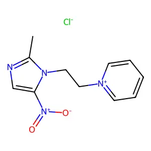 1-[2-(2-methyl-5-nitroimidazol-1-yl)ethyl]pyridin-1-ium chloride structure