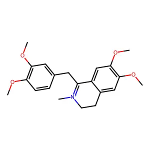 1-[(3,4-dimethoxyphenyl)methyl]-6,7-dimethoxy-2-methyl-3,4-dihydroisoquinolin-2-ium structure