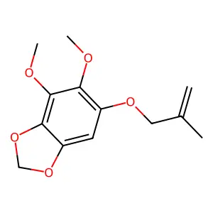 1,3-benzodioxole, 4,5-dimethoxy-6-((2-methyl-2-propenyl)oxy)- structure