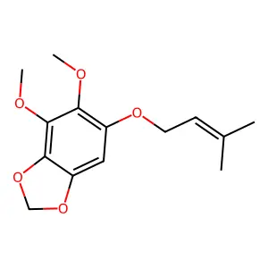 1,3-Benzodioxole, 4,5-dimethoxy-6-((3-methyl-2-butenyl)oxy)- structure