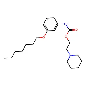 Carbamic acid, [3-(heptyloxy)phenyl]-, 2-(1-piperidinyl)ethyl ester structure