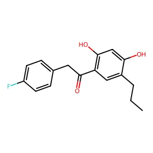 1-(2,4-dihydroxy-5-propylphenyl)-2-(4-fluorophenyl)ethanone structure