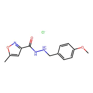(4-methoxyphenyl)methyl-[(5-methyl-1,2-oxazole-3-carbonyl)amino]azanium chloride structure