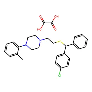 1-(2-(alpha-(p-Chlorophenyl)benzylthio)ethyl)-4-(o-tolyl)piperazine oxalate structure
