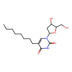 1-[(2R,4S,5R)-4-hydroxy-5-(hydroxymethyl)oxolan-2-yl]-5-octylpyrimidine-2,4-dione structure