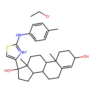 Androst-4-ene-3-beta,17-alpha-diol, 17-beta-(2-(p-toluidino)-4-thiazolyl)-, ethanolate structure