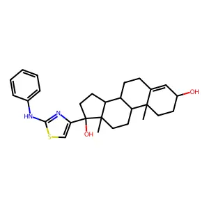 17-beta-(2-Anilino-4-thiazolyl)androst-4-ene-3-beta,17-alpha-diol structure