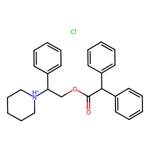 (2-phenyl-2-piperidin-1-ium-1-ylethyl) 2,2-diphenylacetate chloride structure