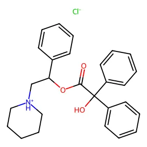 (1-phenyl-2-piperidin-1-ium-1-ylethyl) 2-hydroxy-2,2-diphenylacetate chloride structure