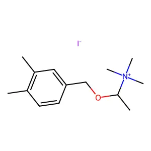 1-[(3,4-dimethylphenyl)methoxy]ethyl-trimethylazanium iodide structure