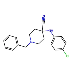 1-benzyl-4-[(4-chlorophenyl)amino]piperidine-4-carbonitrile structure