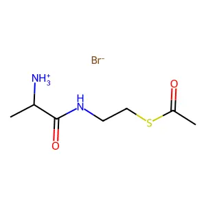 Thioacetic acid S-2-(2-aminopropionamido)ethyl ester hydrobromide structure