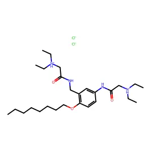 m-Acetotoluidide, 2-(diethylamino)-alpha-(2-(diethylamino)acetamido)-4'-(octyloxy)-, dihydrochloride structure